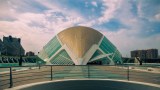 Modernist building at City of Arts and Sciences in Valencia, Spain
