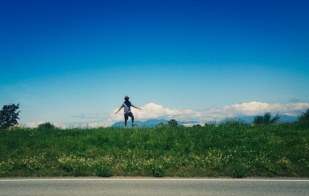 Andy Lee skateboarding in beautiful British Columbia