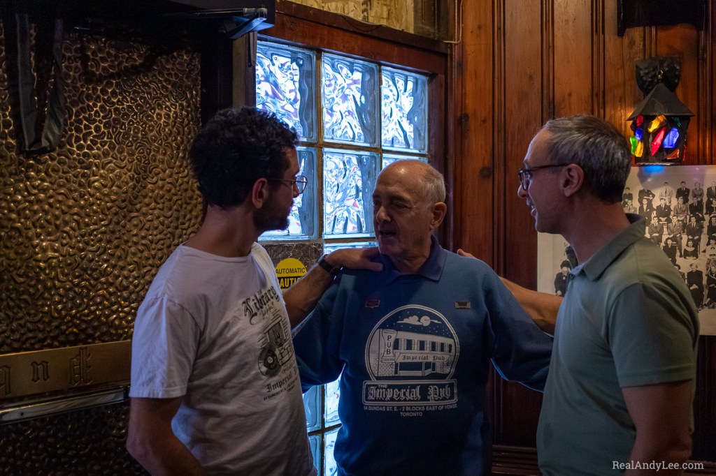 Sam, Fred and Ricky Newman inside the Imperial Pub