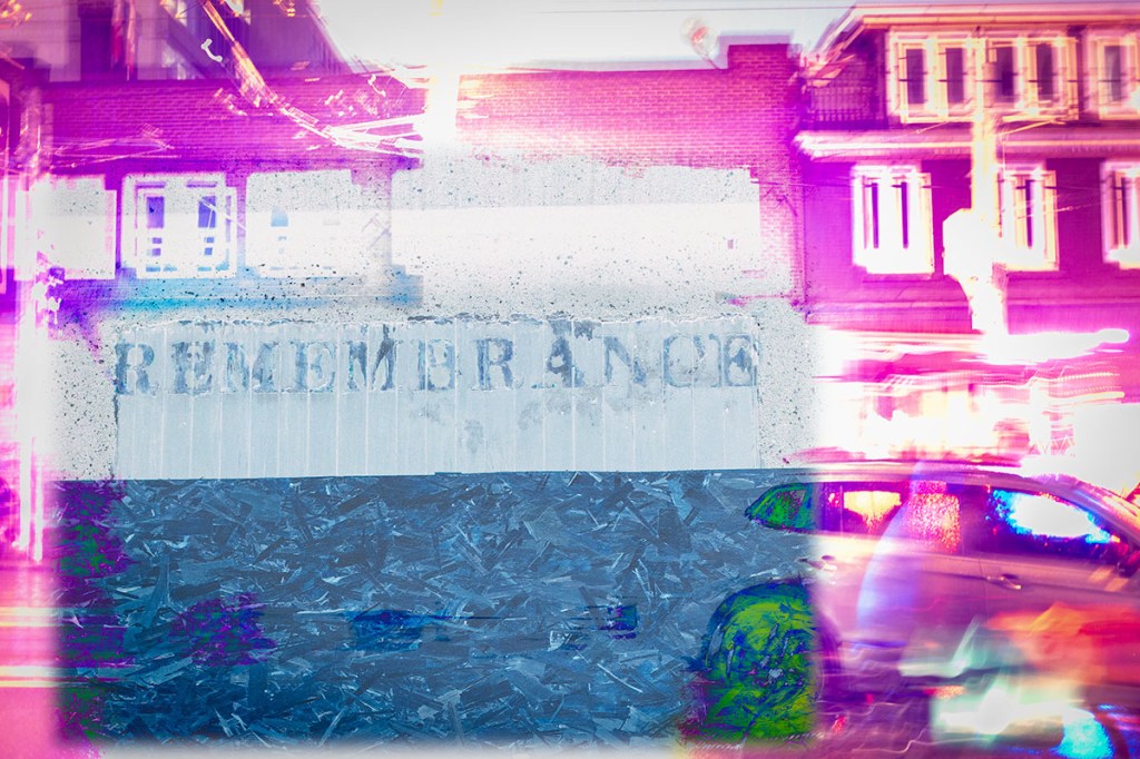 Remembrance over purple long exposure of Imperial Pub