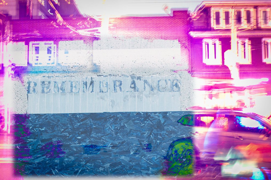 Remembrance over purple long exposure of Imperial Pub